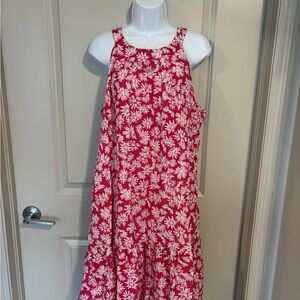 Adrienne Vittadini Pink and White Floral Dress